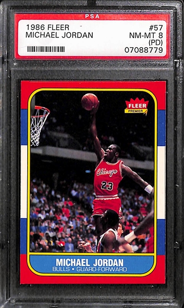  1986-87 Fleer Basketball Complete Set & Complete Sticker Set w. Michael Jordan Rookie #57 - PSA 8 (PD)