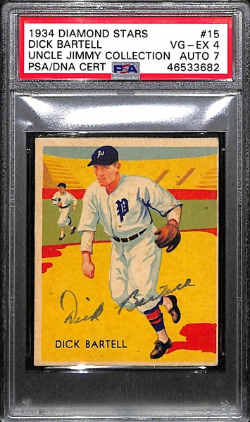 1934 Diamond Stars Dick Bartell #15 PSA 4 (Autograph Grade 7) - Only 1 Other Example Exists