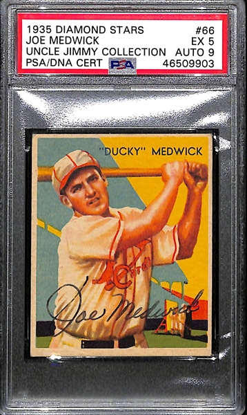 1935 Diamond Stars Joe Medwick #66 PSA 5 (Autograph Grade 9) - Pop 1 (Highest Graded)