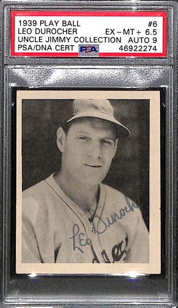 1939 Play Ball Leo Durocher #6 PSA 6.5 (Autograph Grade 9) - Pop 1 (Highest Grade of 6 PSA Graded)
