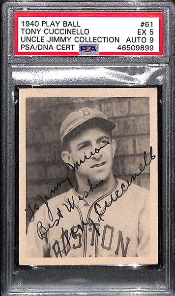1940 Play Ball Tony Cuccinello #61 PSA 5 (Autograph Grade 9)