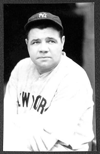 1950s-1960s Babe Ruth Real Photo Postcard Off Original Negative (From George Burke/George Brace)