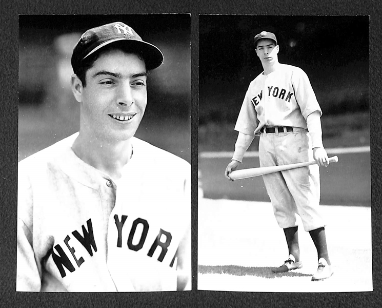 Lot of (2) 1950s-1960s Joe DiMaggio Real Photo Postcards Off Original Negatives (From George Burke/George Brace)