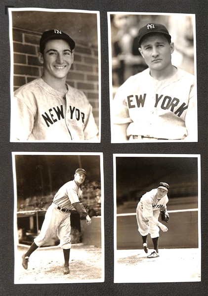 Lot of (8) Yankees 1930s-40s George Burke Type 1 Photos (4x6) w. Chapman, Pearson, Russo, Murphy, Powell, Rosar, Breuer, Sturm