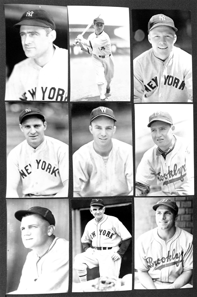 Lot of (85) 1950s-1960s Baseball Real Photo Postcards Off Original Negatives - w. Conlan, Combs, Case, H. Casey, M. Carey, Camilli, + (From George Burke/George Brace)