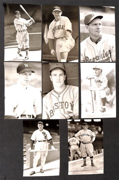 Lot of (80) 1950s-1960s Baseball Real Photo Postcards Off Original Negatives - w. Doerr, Durocher, R. Ferrell, W. Ferrell, Dykes, Duffy, + (From George Burke/George Brace)