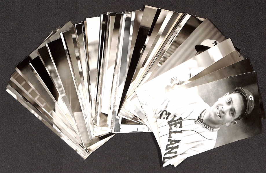 Lot of (80) 1950s-1960s Baseball Real Photo Postcards Off Original Negatives - w. Chief Bender, Appling, Averill, Bengough, Branca, + (From George Burke/George Brace)
