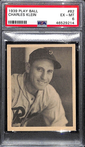 1939 Play Ball Chuck Klein #82 Graded PSA 6