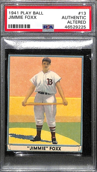 1941 Play Ball Jimmie Foxx #13 Graded PSA Authentic Altered (Trimmed)