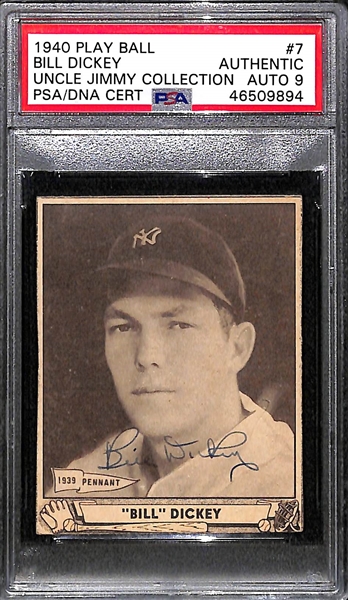 1940 Play Ball Bill Dickey #7 PSA Authentic (Autograph Grade 9)