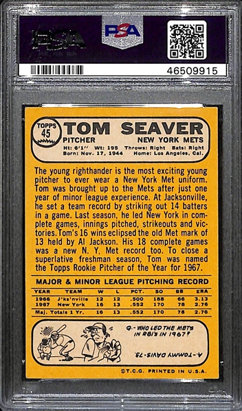 1968 Topps Tom Seaver #45 PSA 4 (Autograph Grade 9)