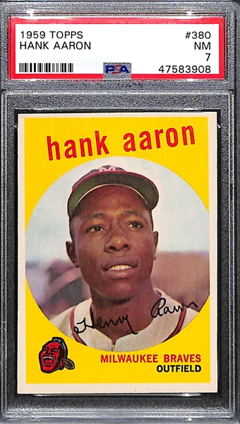 1959 Topps Hank Aaron #380 Graded PSA 7