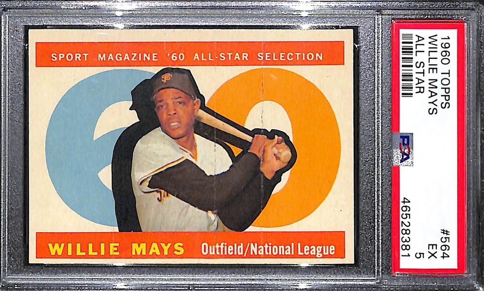 1960 Topps Willie Mays All-Star Card #564 Graded PSA 5