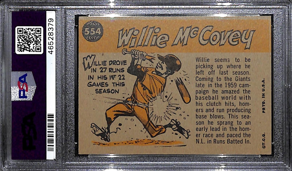 1960 Topps Willie McCovey All-Star (Rookie Year) #554 Graded PSA 7