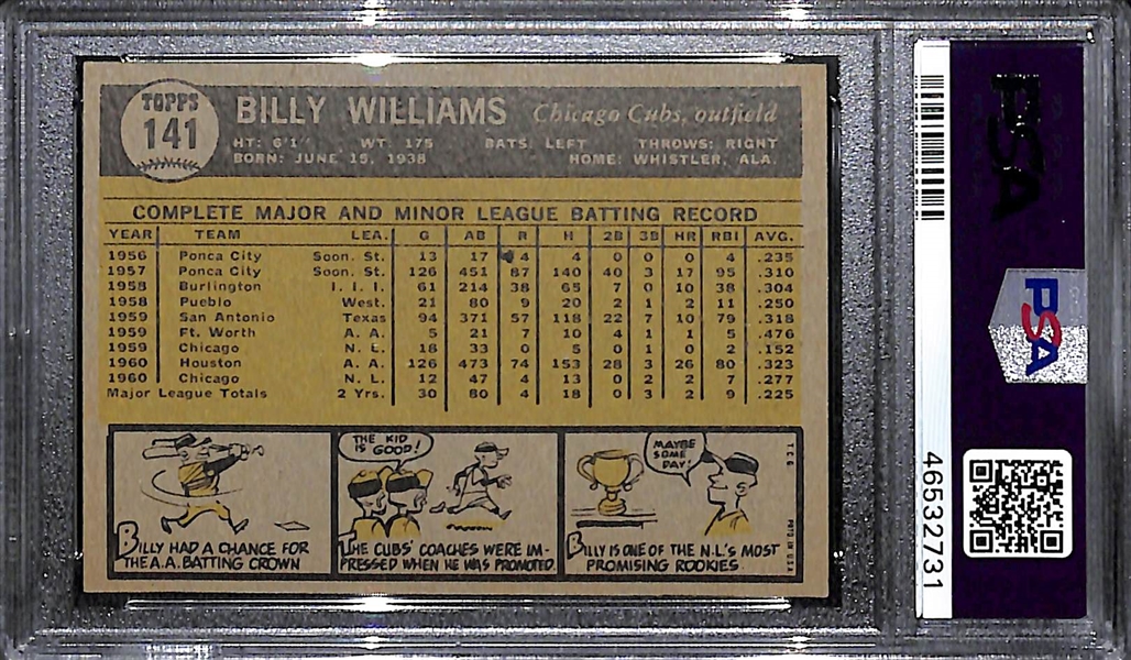 1961 Topps Billy Williams Rookie #141 Graded PSA 6