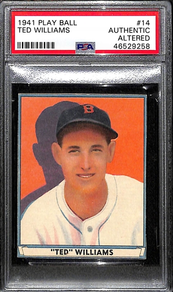 1941 Play Ball Ted Williams #14 PSA Authentic Altered
