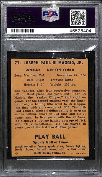 1941 Play Ball Joe DiMaggio #71 PSA Authentic Altered