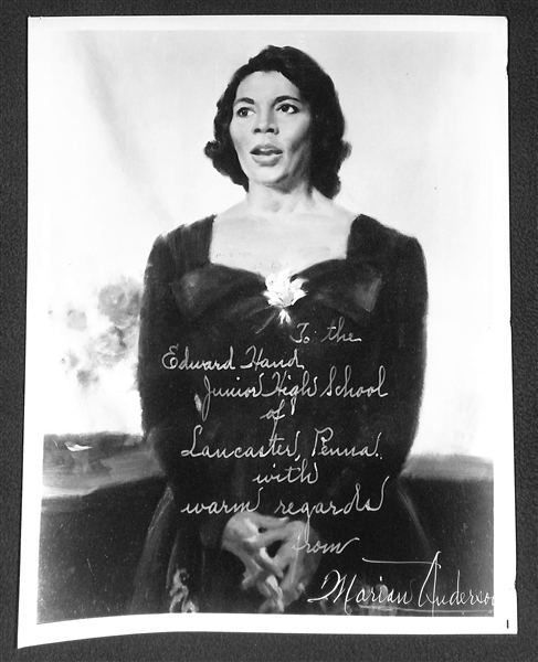 Marian Anderson (d. 1993) - American Singer - Signed 8x10 Photo - PSA/DNA Letter of Authenticity