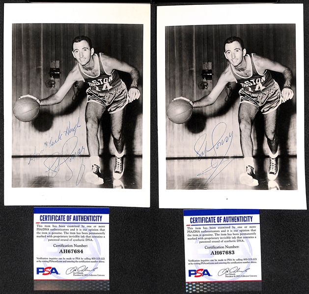 Basketball Signed Photo Lot - Heinsohn, (2) Cousey, Ramsey, Lucas, and Schayes  - w. PSA/DNA COAs
