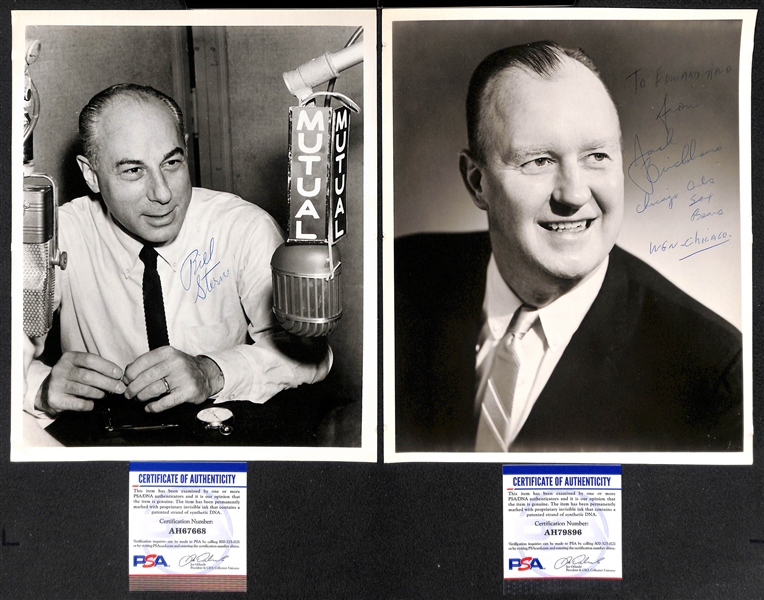 Sports Broadcaster Signed Vintage 8x10 Photo Lot - Bill Stern (Baseball/Boxing - d. 1971) and Jack Brickhouse (Chicago Cubs/Sox/Bears - d. 1998)