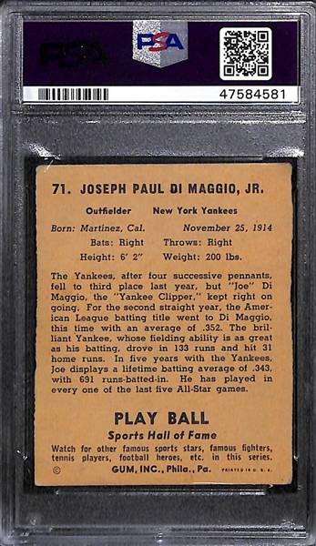 1941 Play Ball Joe DiMaggio #17 Graded PSA Authentic