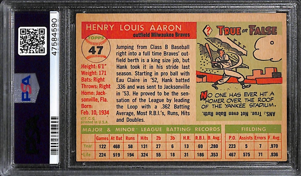1955 Topps Hank Aaron #47 Graded PSA 4