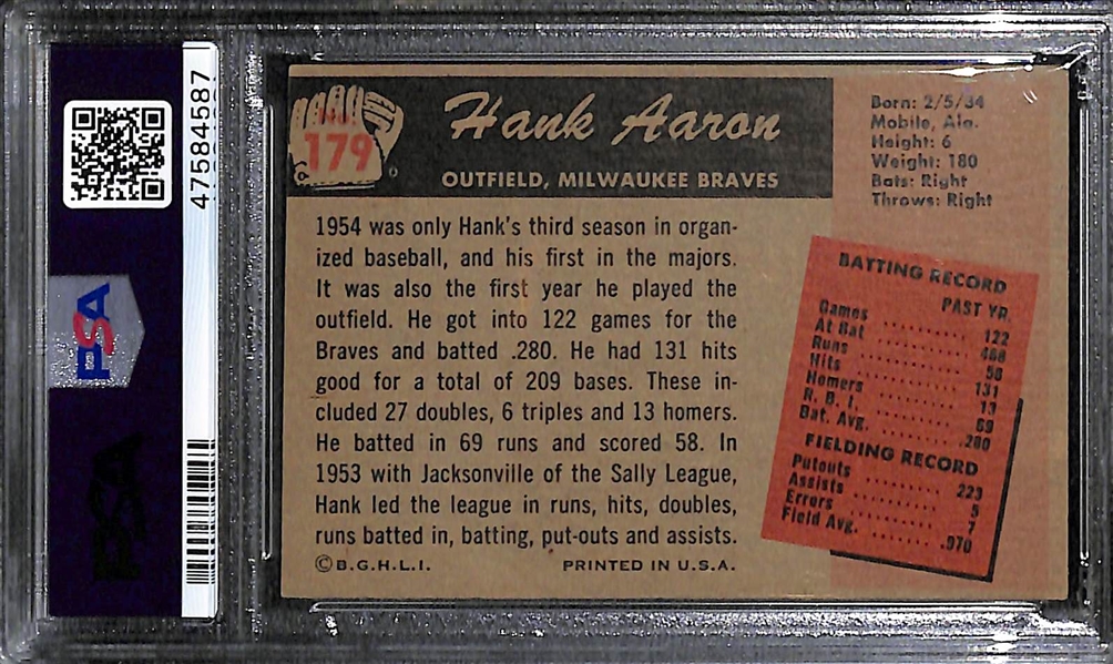 1955 Bowman Hank Aaron #179 Graded PSA 4.5
