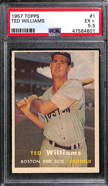 1957 Topps Ted Williams #1 Graded PSA 5.5