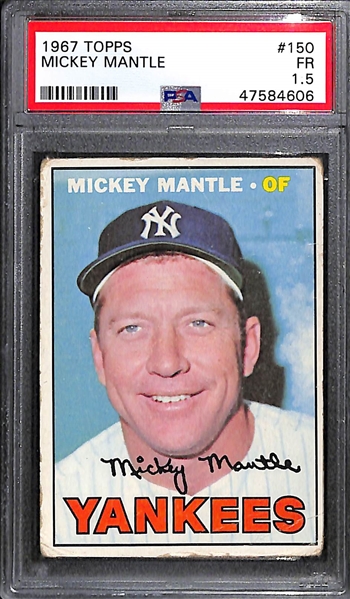 1967 Topps Mickey Mantle #150 Graded PSA 1.5