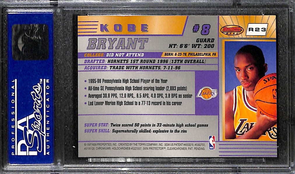 1996-97 Bowman's Best Kobe Bryant Rookie #R23 Graded PSA 9