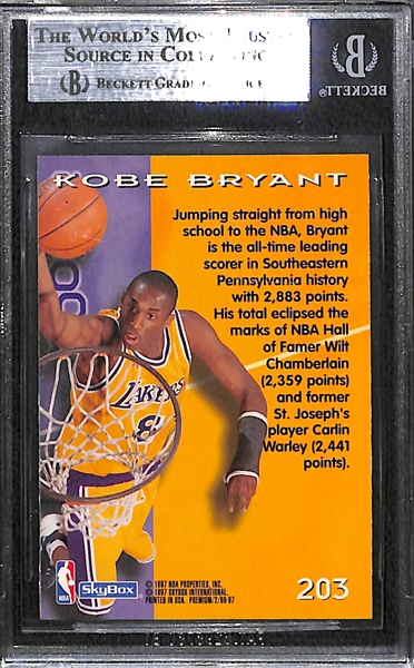 1996-97 Skybox Premium Kobe Bryant Rookie #203 Graded BGS 9