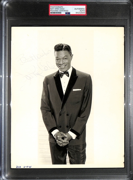Nat King Cole Signed 8x10 Photo - PSA/DNA Encased