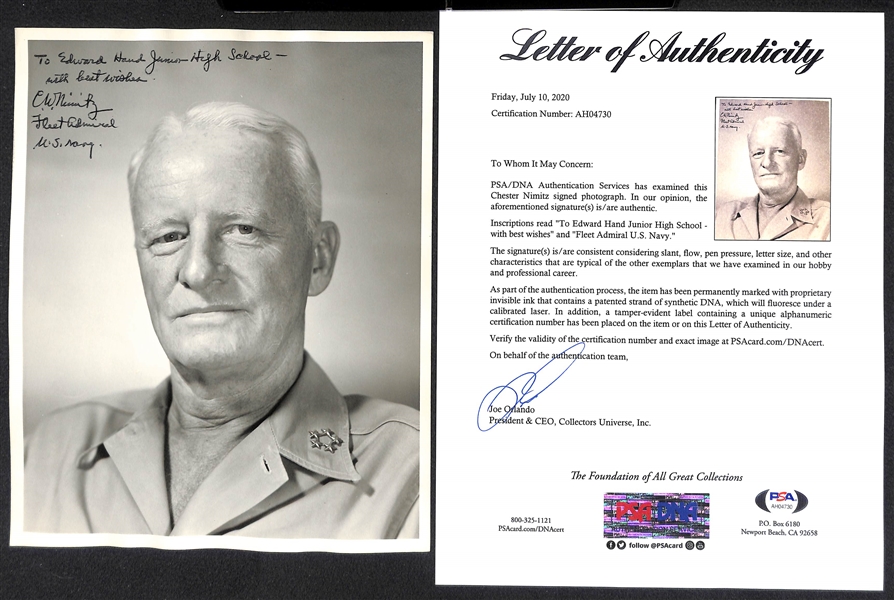 Chester Nimitz (d. 1966) WW2 Fleet Admiral Signed Vintage 8x10 Photo - PSA/DNA