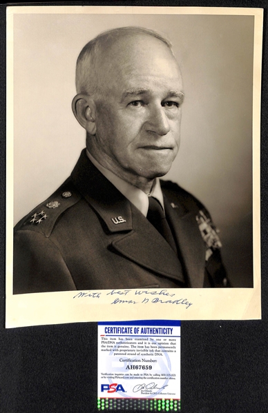 Omar Bradley (d. 1981) - General of the US Army in WW2 - Signed 8x10 Photo - PSA/DNA COA
