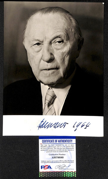 Konrad Adenauer (d. 1963) - Chancellor of Fed. Republic Germany (West Germany) 1949-1963 - Signed 8x10 Photo - PSA/DNA COA