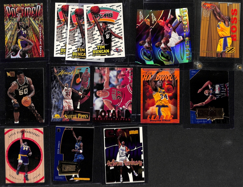 Lot of Over (70) Basketball Rookies, Inserts, and Stars w. Kobe Rookie (Skybox Premium), Michael Jordan cards (Inc. Metal Shredders), and Many Other Rookies (w. Iverson, Duncan, McGrady, Nash)