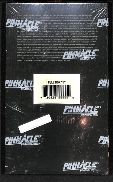 1998 Pinnacle Mint Football Sealed Retail Box (24 packs/72 cards and 24 coins - Peyton Manning and Randy Moss Rookie Year)