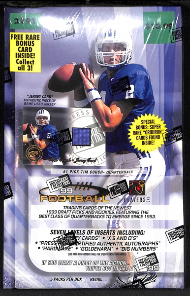 1999 Ovation and PressPass Unopened/Sealed Retail Football Boxes