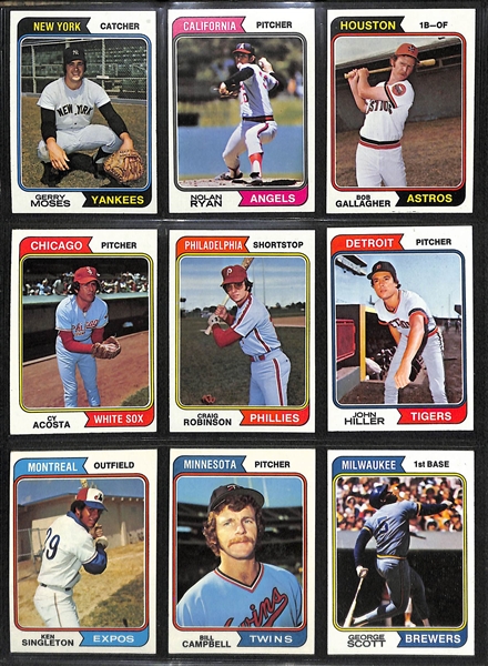1974 Topps Baseball Card Complete Set (All 660 Cards!) w. 44 Card Traded Set