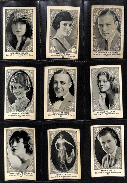 1922 E123 American Caramel Movie Actors Partial Set (Includes 102 of 120 cards) w. Will Rogers