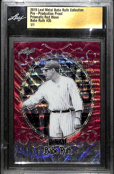 2019 Leaf Metal Rare Pre-Production Proof - Prismatic Red Wave Numbered 1/1 of Card #35 - This is an Original Proof Card - Only One Exists!