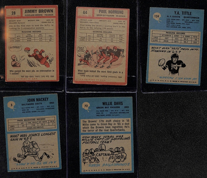 Lot of (30) 1962-1964 Topps & Philadelphia Football Card Lot w. 1962 Topps Jim Brown