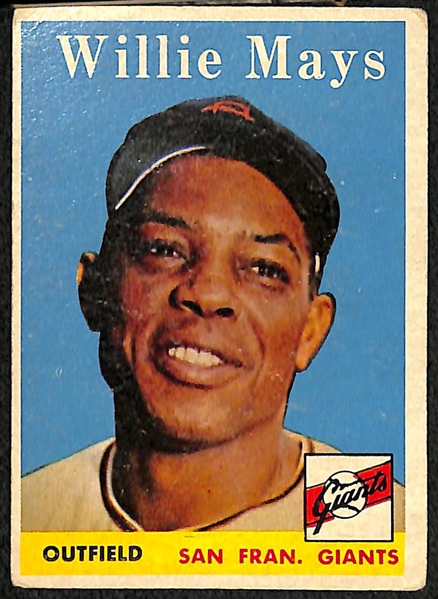 Lot of (4) Willie Mays Cards w. 1955 Bowman