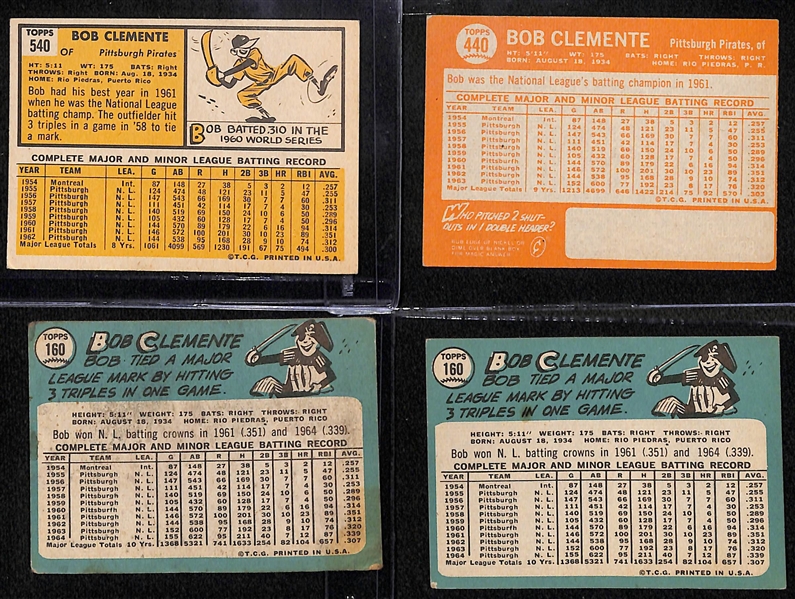 Lot of (4) Roberto Clemente Cards w. 1953 Topps