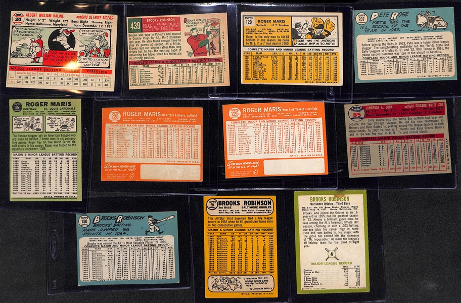 Lot of (11) 1956-1968 Topps Baseball Cards w. 1956 Al Kaline