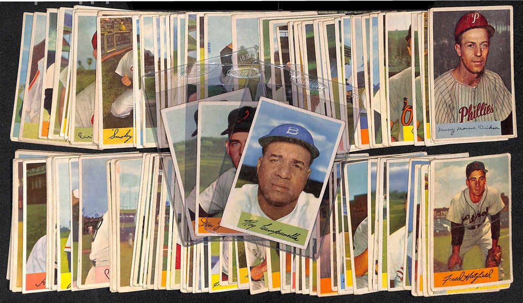 Lot of (115) 1954 Bowman Baseball Cards w. Roy Campanella