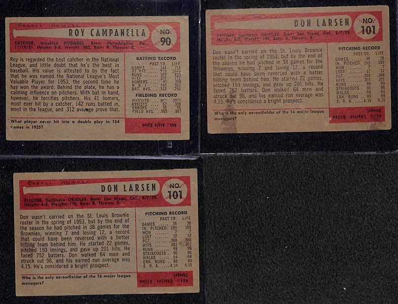 Lot of (115) 1954 Bowman Baseball Cards w. Roy Campanella
