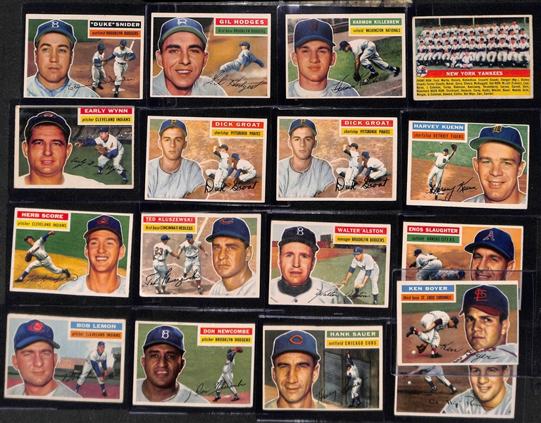 Lot of (250+) 1956 Topps Baseball Cards w. Duke Snider