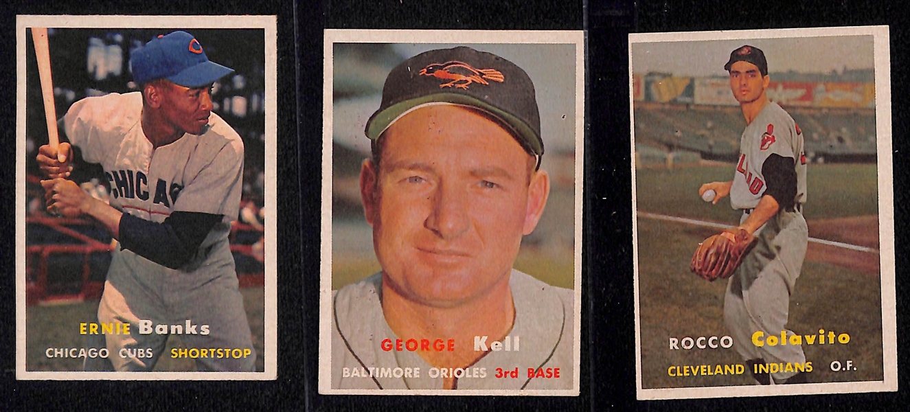 Lot of (115) 1957 Topps Baseball Cards w. Ernie Banks