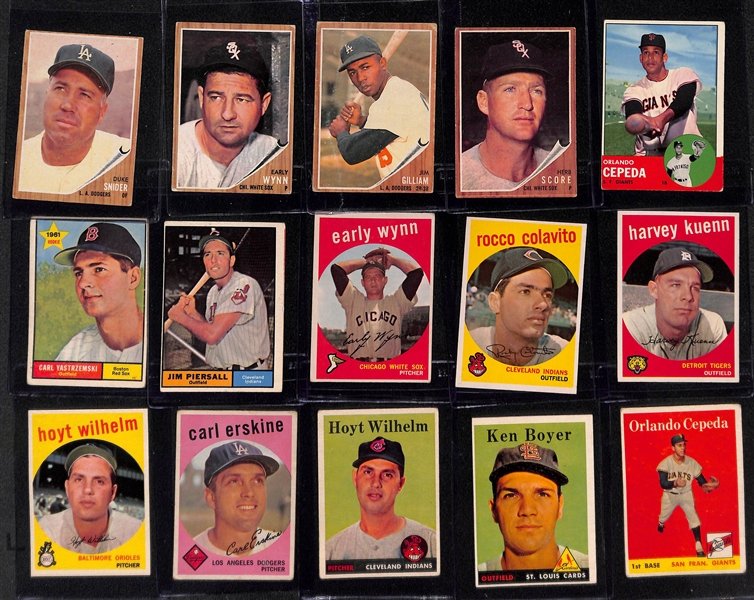 Lot of (275) 1958-1964 Topps Baseball Cards w. 1962 Duke Snider
